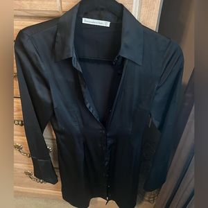 Abercrombie and fitch black silk long sleeve dress size xx small